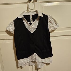 Knitworks Black and White Button Down Shirt